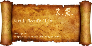 Kuti Rozália névjegykártya