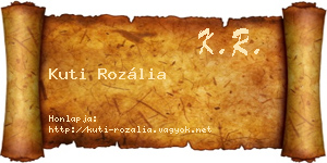 Kuti Rozália névjegykártya